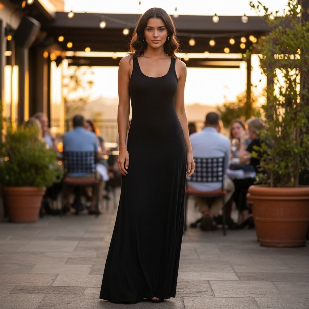 Old Navy Black Sleeveless Maxi Tank Dress